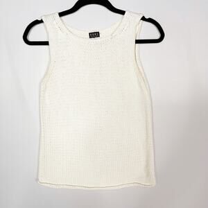 Vintage Kors Michael Kors Womens XS Off White Chunky Knit Sleeveless Sweater